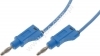 2111-100-BL Przewód z 2 wtykami prostymi Ø4mm z dodatkowym gniazdem 4mm, silikon 0,75 mm2, izolacja wzmocniona, dł. 100 cm, niebieski, ELECTRO-PJP, 2111-100BL